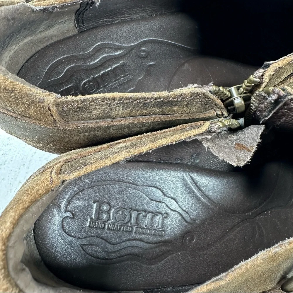 Born‎ Zowy Tobacco Brown Harness Ankle Booties #800